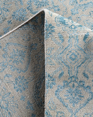 Traditional Ikat Hand Knotted Geometric Silk & Wool Blend Beige Area Rug 9' 0" x 12' 2"
