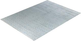 Traditional Ikat Hand Knotted Geometric Silk & Wool Blend Beige Area Rug 9' 0" x 12' 2"