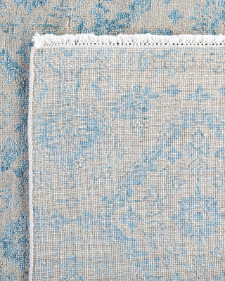 Traditional Ikat Hand Knotted Abstract Silk & Wool Blend Beige Area Rug 9' 0" x 10' 2"