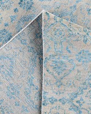 Traditional Ikat Hand Knotted Abstract Silk & Wool Blend Beige Area Rug 9' 0" x 10' 2"