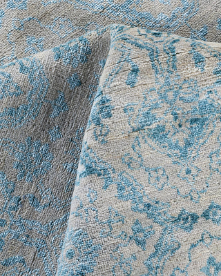 Traditional Ikat Hand Knotted Abstract Silk & Wool Blend Beige Area Rug 9' 0" x 10' 2"