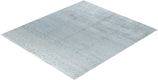 Traditional Ikat Hand Knotted Abstract Silk & Wool Blend Beige Area Rug 9' 0" x 10' 2"