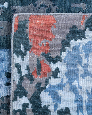 Contemporary Modern Hand Knotted Abstract Silk & Wool Blend Gray Area Rug 8' 1" x 10' 2"