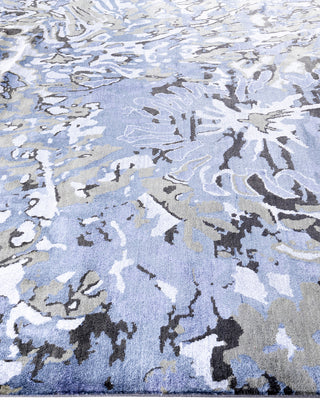 Traditional Ikat Hand Knotted Abstract Silk & Wool Blend Gray Area Rug 8' 4" x 10' 2"