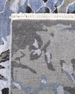 Traditional Ikat Hand Knotted Abstract Silk & Wool Blend Gray Area Rug 8' 4" x 10' 2"