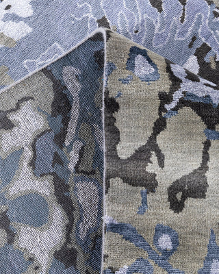 Traditional Ikat Hand Knotted Abstract Silk & Wool Blend Gray Area Rug 8' 4" x 10' 2"