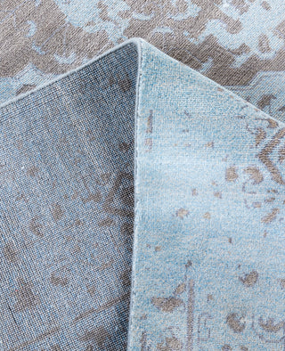 Traditional Abstarct Wool, Silk Hand Knotted Blue Area Rug 9' 1" x 12' 2"