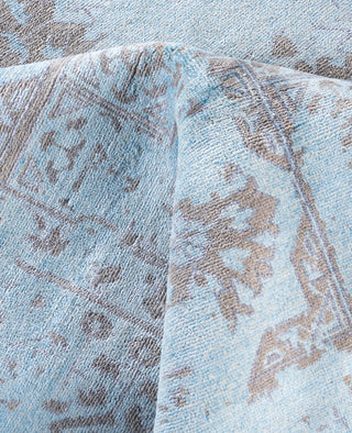 Traditional Abstarct Wool, Silk Hand Knotted Blue Area Rug 9' 1" x 12' 2"