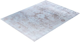Traditional Abstarct Wool, Silk Hand Knotted Blue Area Rug 9' 1" x 12' 2"