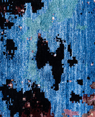 Traditional Abstarct Wool, Silk Hand Knotted Black Area Rug 8' 2" x 10' 2"