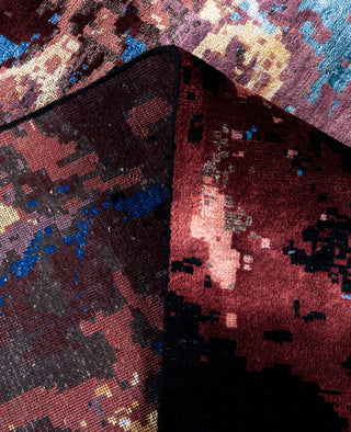 Traditional Abstarct Wool, Silk Hand Knotted Black Area Rug 8' 2" x 10' 2"