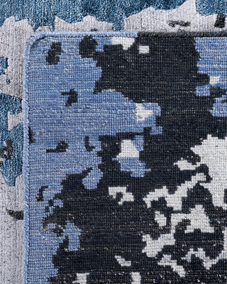 Contemporary Modern Hand Knotted Abstract Silk Gray Area Rug 9' 1" x 12' 1"