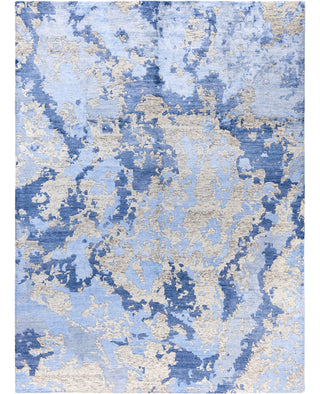 Contemporary Abstarct Silk, Wool Hand Knotted Ivory Area Rug 9' 1" x 12' 2"