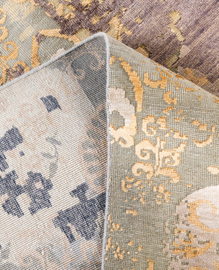 Traditional Abstarct Wool, Silk Hand Knotted Gray Area Rug 8' 10" x 11' 10"