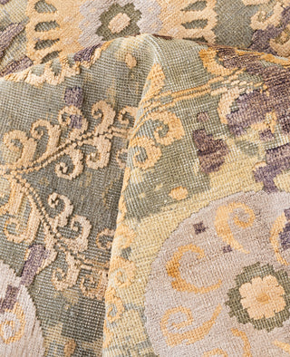 Traditional Abstarct Wool, Silk Hand Knotted Gray Area Rug 8' 10" x 11' 10"