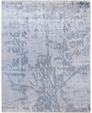 Traditional Abstarct Silk, Wool Hand Knotted Gray Area Rug 8' 1" x 10' 2"