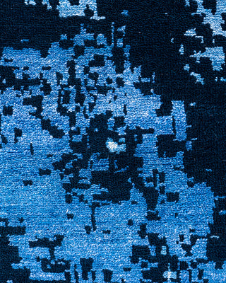 Traditional Ikat Hand Knotted Abstract Silk & Wool Blend Black Area Rug 9' 2" x 12' 1"