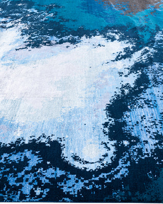 Traditional Ikat Hand Knotted Abstract Silk & Wool Blend Black Area Rug 9' 2" x 12' 1"