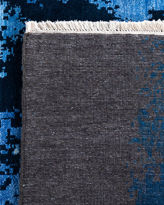 Traditional Ikat Hand Knotted Abstract Silk & Wool Blend Black Area Rug 9' 2" x 12' 1"