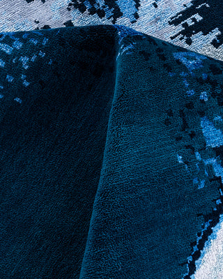 Traditional Ikat Hand Knotted Abstract Silk & Wool Blend Black Area Rug 9' 2" x 12' 1"