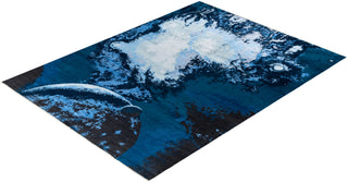 Traditional Ikat Hand Knotted Abstract Silk & Wool Blend Black Area Rug 9' 2" x 12' 1"