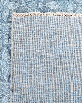 Traditional Ikat Hand Knotted Floral Silk & Wool Blend Gray Area Rug 8' 1" x 10' 1"