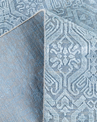 Traditional Ikat Hand Knotted Floral Silk & Wool Blend Gray Area Rug 8' 1" x 10' 1"
