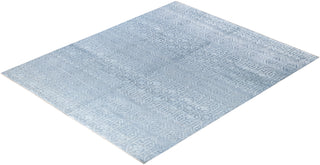 Traditional Ikat Hand Knotted Floral Silk & Wool Blend Gray Area Rug 8' 1" x 10' 1"