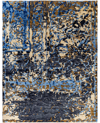 Traditional Abstarct Wool Hand Knotted Ivory Area Rug 8' 1" x 10' 3"