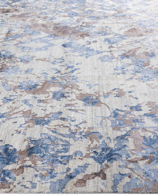 Traditional Abstarct Wool, Silk Hand Knotted Gray Area Rug 9' 3" x 12' 2"