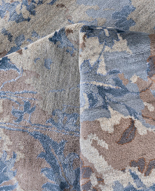 Traditional Abstarct Wool, Silk Hand Knotted Gray Area Rug 9' 3" x 12' 2"