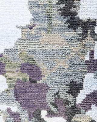 Contemporary Modern Hand Knotted Abstract Silk & Wool Blend Gray Area Rug 7' 10" x 10' 3"