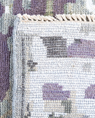 Contemporary Modern Hand Knotted Abstract Silk & Wool Blend Gray Area Rug 7' 10" x 10' 3"