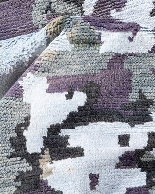 Contemporary Modern Hand Knotted Abstract Silk & Wool Blend Gray Area Rug 7' 10" x 10' 3"
