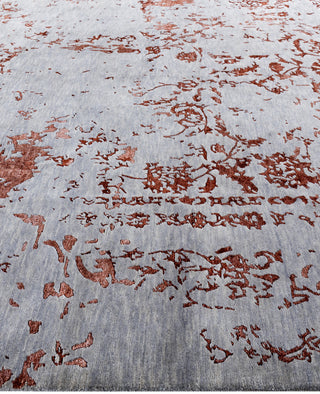 Contemporary Abstarct Wool, Silk Hand Knotted Gray Area Rug 8' 4" x 10' 2"