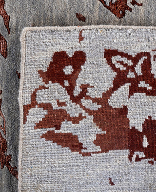 Contemporary Abstarct Wool, Silk Hand Knotted Gray Area Rug 8' 4" x 10' 2"