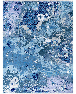 Traditional Abstarct Wool, Silk Hand Knotted Gray Area Rug 8' 1" x 10' 6"