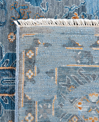 Traditional Abstarct Wool, Silk Hand Knotted Blue Area Rug 8' 2" x 10' 2"