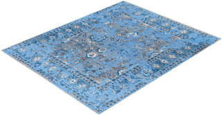 Traditional Abstarct Wool, Silk Hand Knotted Blue Area Rug 8' 2" x 10' 2"