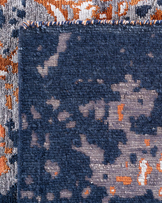 Contemporary Modern Hand Knotted Abstract Silk & Wool Blend Black Area Rug 8' 1" x 10' 1"