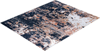 Contemporary Modern Hand Knotted Abstract Silk & Wool Blend Black Area Rug 8' 1" x 10' 1"