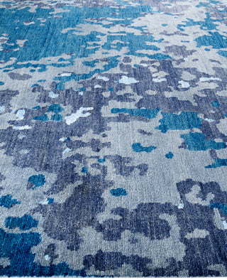 Contemporary Abstarct Wool, Silk Hand Knotted Gray Area Rug 9' 1" x 11' 10"