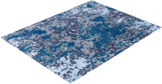 Contemporary Abstarct Wool, Silk Hand Knotted Gray Area Rug 9' 1" x 11' 10"