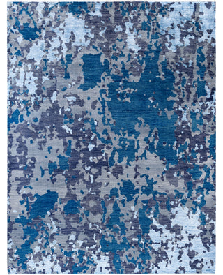 Contemporary Abstarct Wool, Silk Hand Knotted Gray Area Rug 9' 1" x 11' 10"
