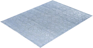 Traditional Ikat Hand Knotted Floral Silk & Wool Blend Gray Area Rug 8' 0" x 10' 2"