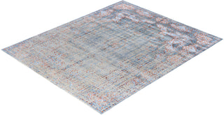 Traditional Ikat Hand Knotted Abstract Silk & Wool Blend Gray Area Rug 8' 1" x 9' 9"