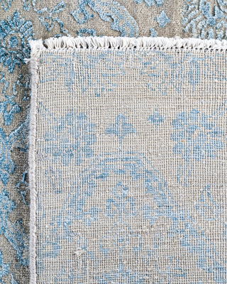 Traditional Ikat Hand Knotted Floral Silk & Wool Blend Beige Area Rug 7' 9" x 9' 5"