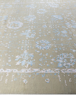 Traditional Ikat Hand Knotted Abstract Silk & Wool Blend Sand Area Rug 9' 2" x 12' 0"