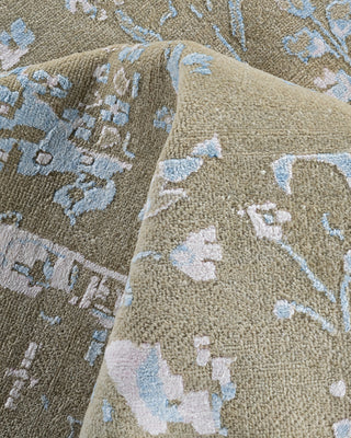 Traditional Ikat Hand Knotted Abstract Silk & Wool Blend Sand Area Rug 9' 2" x 12' 0"