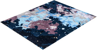 Traditional Ikat Hand Knotted Abstract Silk & Wool Blend Black Area Rug 8' 2" x 10' 4"